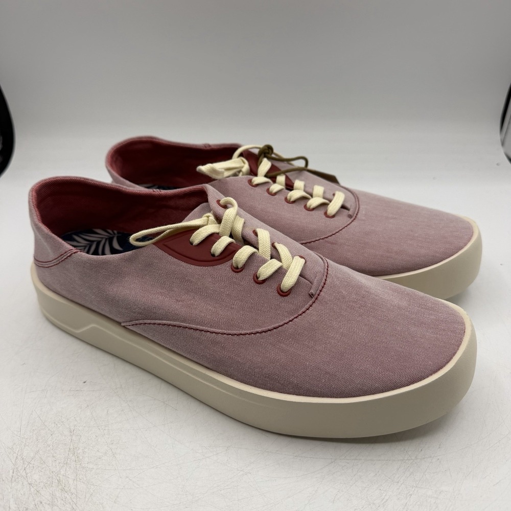 Olukai Tradewind Shoes Mens Sz 9.5 Red Lava Casual Comfort Lace‎ Up Sneakers